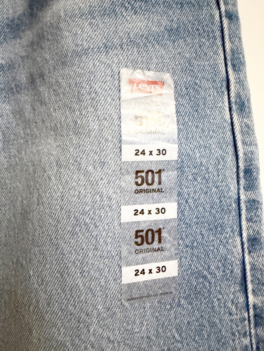 Levi's 501 Original Fit Light Wash Straight Leg Button Fly Jeans 24x30 - Picture 2 of 9